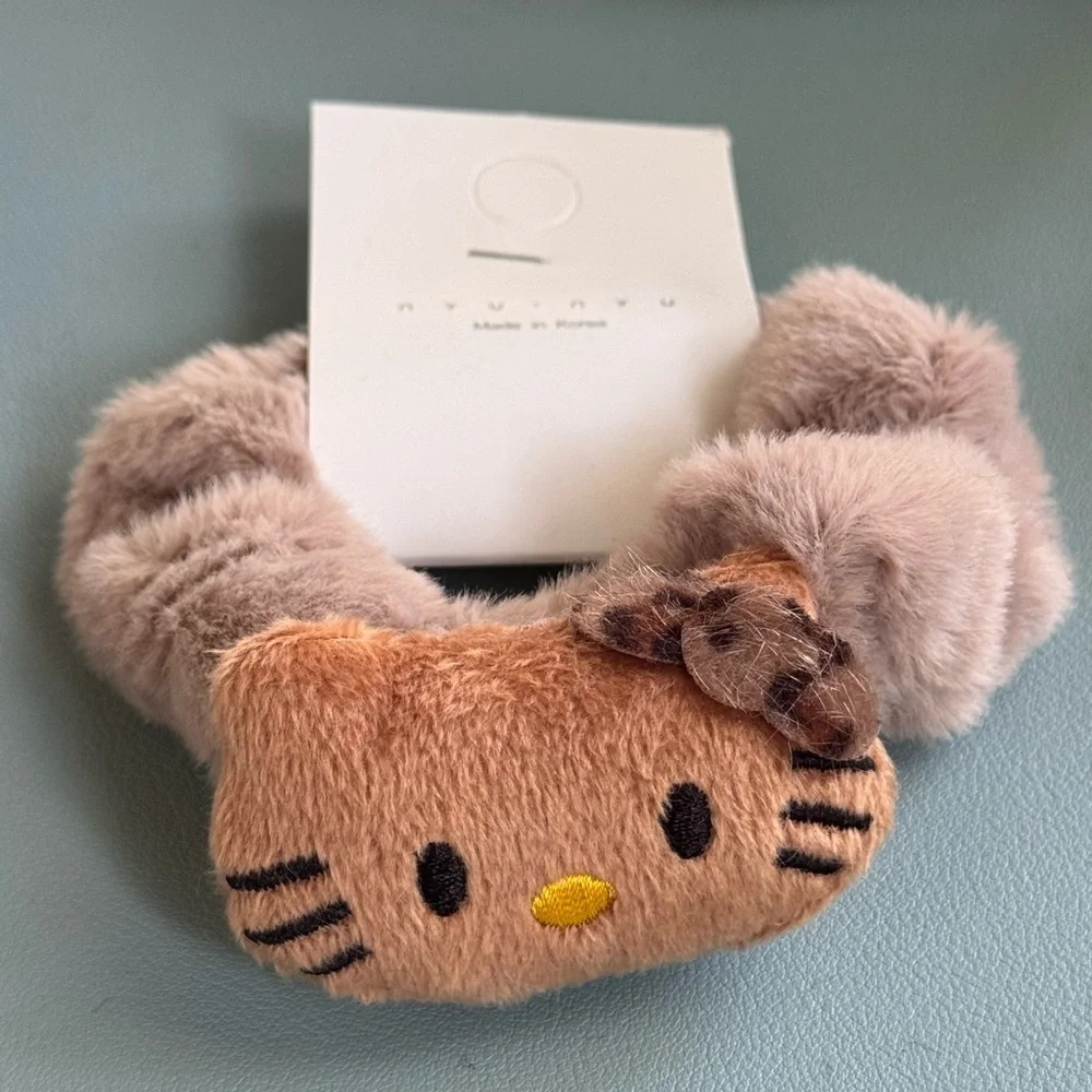 Brown and Tan Kids Plushie Hello Kitty Scrunchie